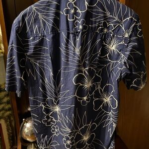 Club Room Navy and White Floral Men's Shirt